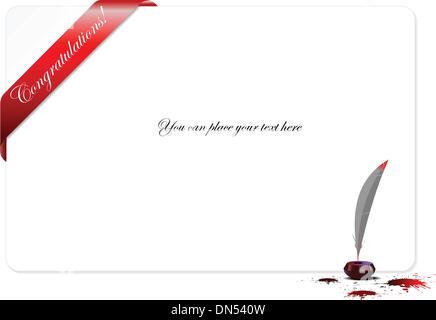 Blank congratulation card. Can be used for Valentine`s Day or we Stock Vector
